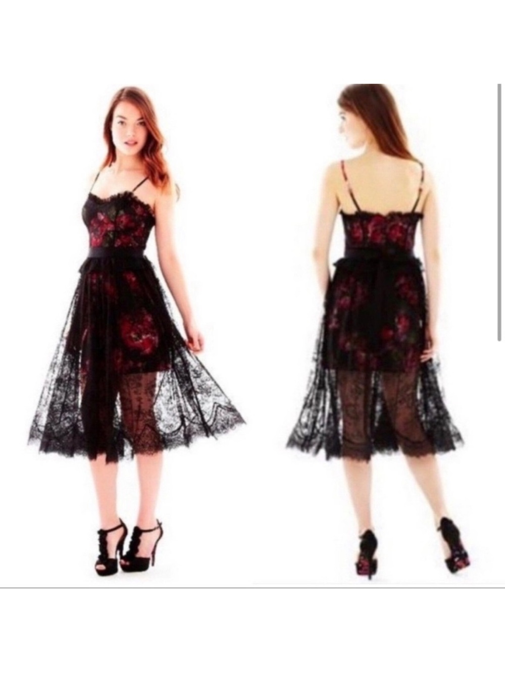 Pearl by Georgina Chapman Floral Lace Dress Sz 2 - Picture 3 of 9
